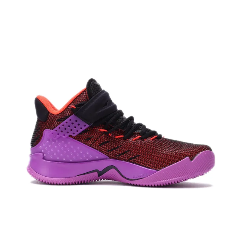 Adidas Ball 365 Hard Court Anti-Slip Wear-Resistant Mid-Top Performance Basketball Shoes Men's Red Purple-1