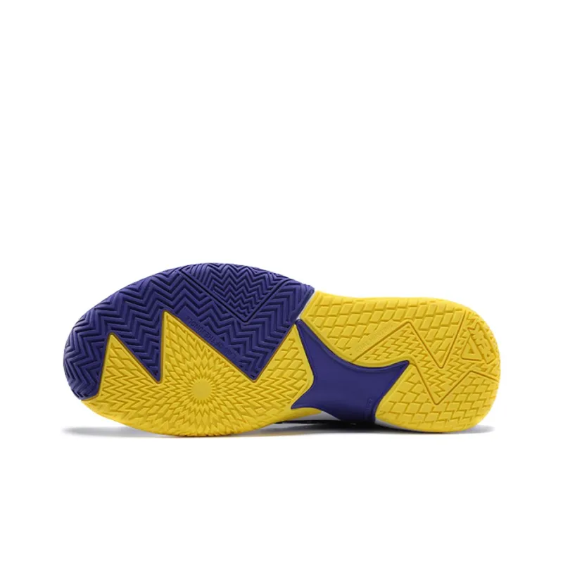 PEAK Power Collection Cushioning Anti-Slip And Wear-Resistant Low-Top Basketball Shoes Men's Blue Amber Yellow-3
