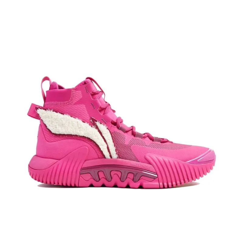 Disney X LINING Badfive 2 Basketball Shoes Men High Top Sweet Beet Red-2