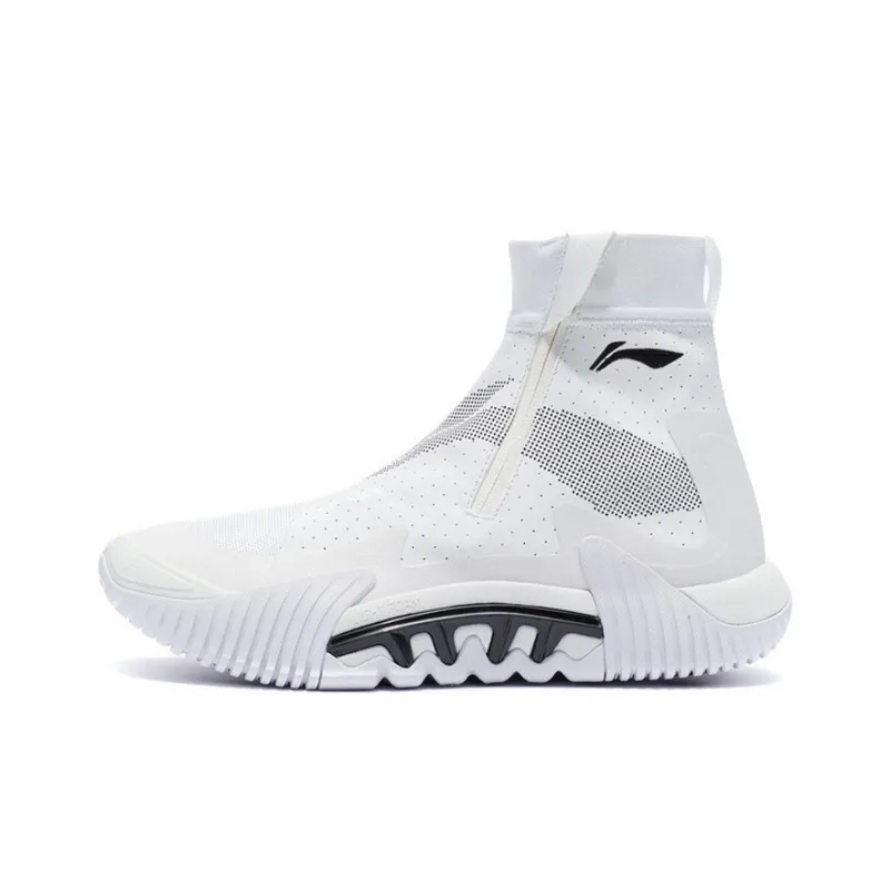 LiNing Badfive 2 Wear Resistant Slip Resistant High Top Performance Basketball Shoes Men's Standard White-0
