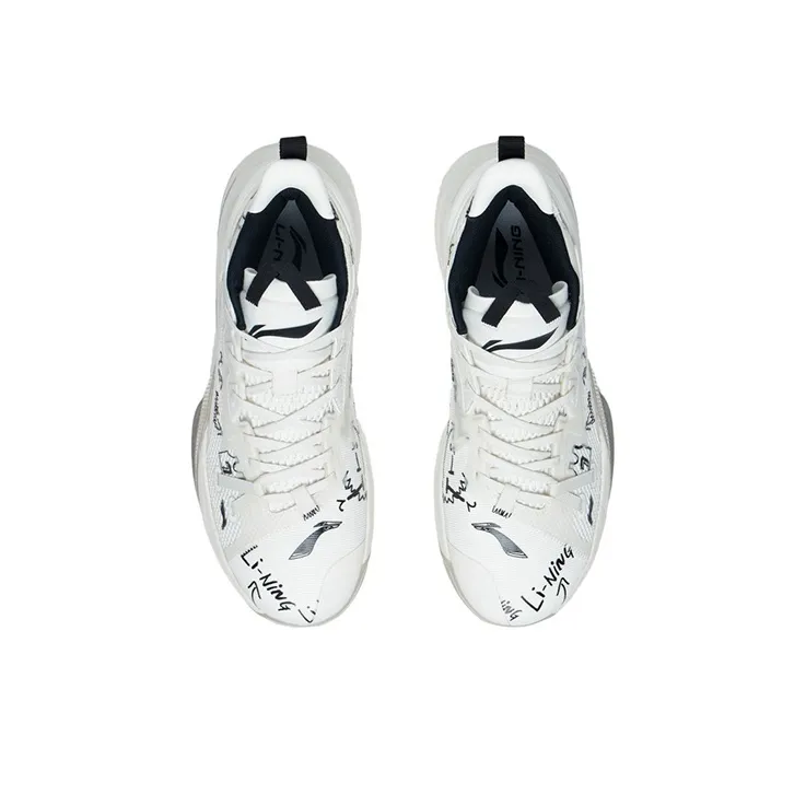 LiNing Fighting Falcon 2021 Low Cushioning Anti-Slip And Wear-Resistant Low-Top Performance Basketball Shoes White Gray-3