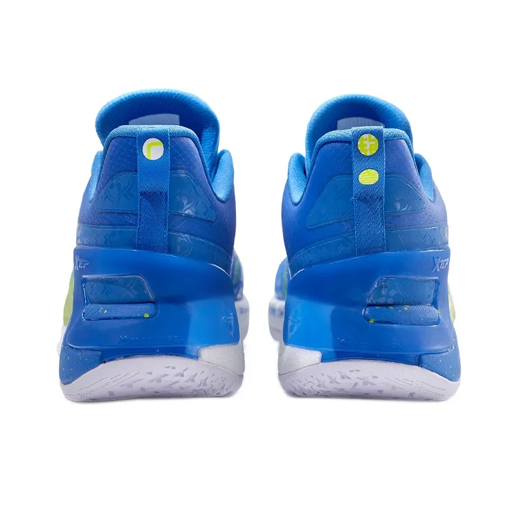 XTEP Jeremy Lin 2 Cushioning, Slip Resistant, Abrasion Resistant, Coverage, Support Low Top Basketball Shoes Men's Blue-3