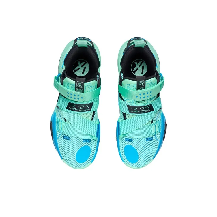 LINING All City 9 V2 Basketball Shoes Men Low Top Fluorescent Emerald Green-3