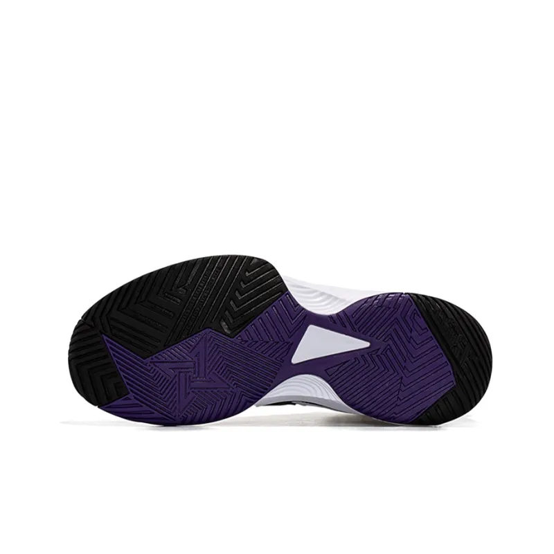 XTEP Cushioning Anti Slip And Wear Resistant Coverage Lightweight High Top Basketball Shoes Men's White Black Purple-4