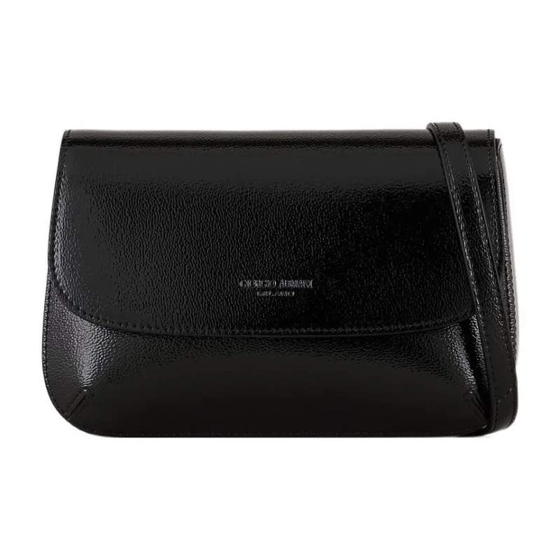 AMANI Patent Leather Shoulder Bag Women's Black-0