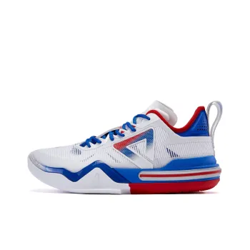 PEAK Wiggins AW1 Anti Slip Wear Resistant Low Top Taichi Technology Basketball Shoes Men's White Blue