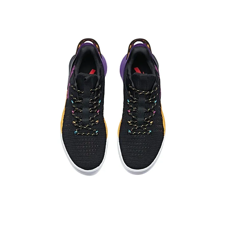 ANTA Basketball Shoes Men Low-Top Black/Yellow/Purple-2