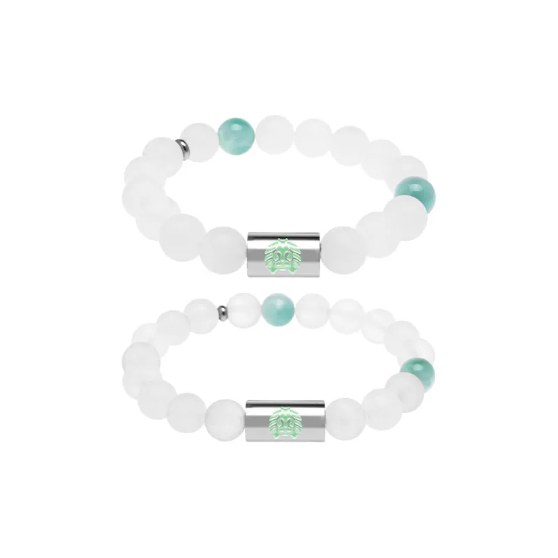 Rastaclat Chalcedony Small Lion Chinese Style Beaded Bracelet Unisex-0