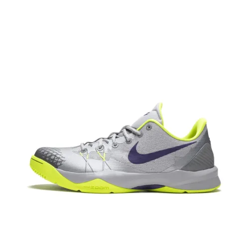 Nike Venomenon 4 Zoom Kobe Cushioning Anti Slip And Wear Resistant Low Top Basketball Shoes Men's Gray Silver Yellow