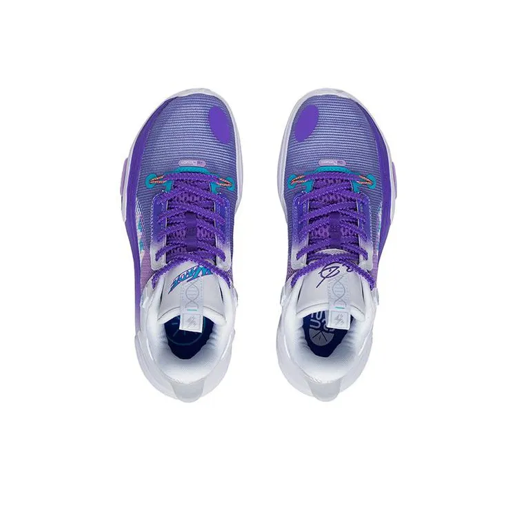 LINING All City 11 Youth Basketball Shoes Unisex Low Top Gray/Purple-2