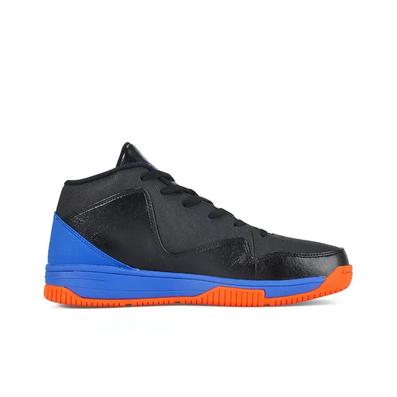 PEAK Wear-Resistant Mid-Top Performance Basketball Shoes Men's Black Blue-1