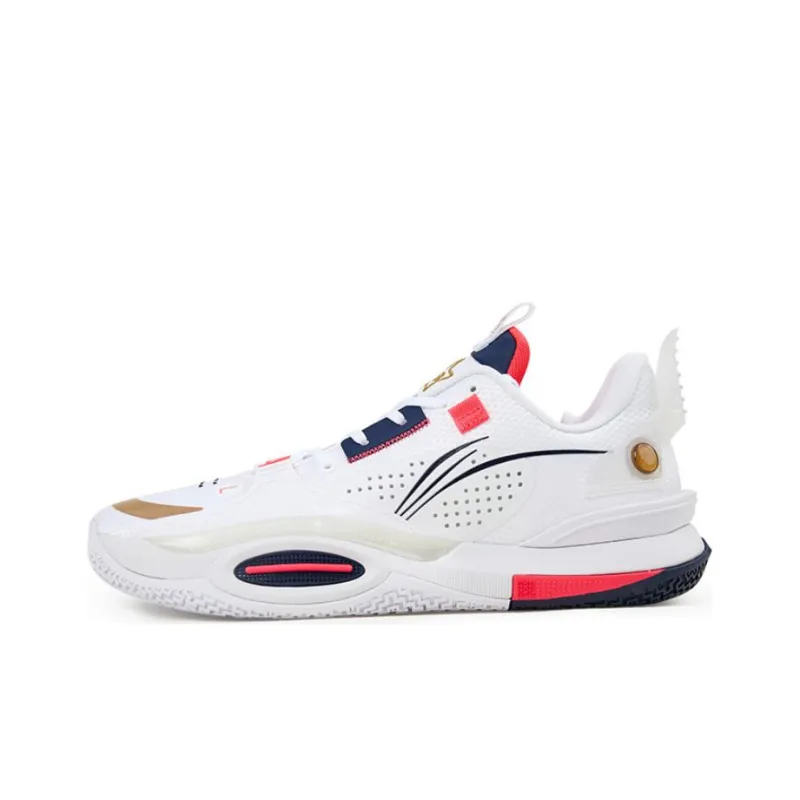 LINING All City 10 Basketball Shoes Men Low Top White/Red/Blue-0