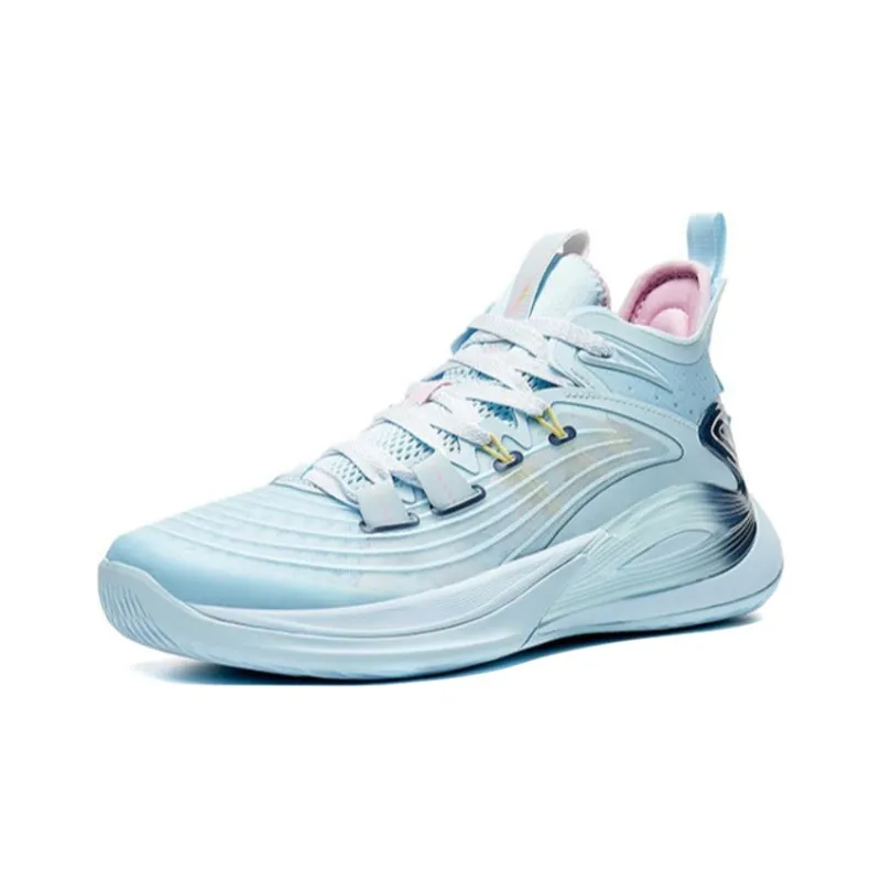 XTEP Light Feather 3rd Basketball Shoes Men Low Top Electronic Pink Blue-1