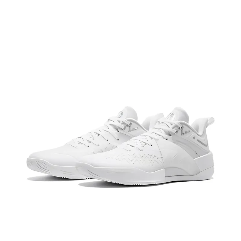 QIAODAN Poison Tooth PRO2.0SE Cushioning Anti Slip And Wear Resistant Low Top Basketball Shoes Men's White-4