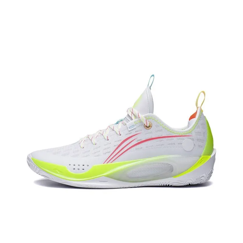 LINING Wade 808 2 Basketball Shoes Men Low Top Standard White/Neon Fruit Red-0