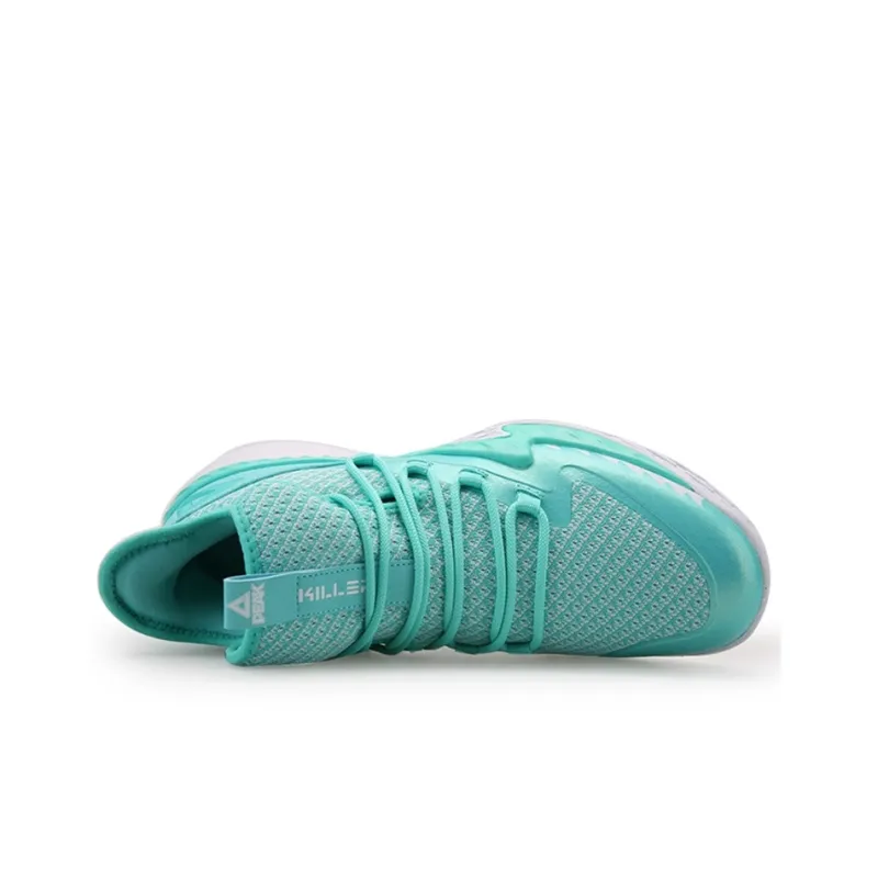 PEAK Anti Slip Wear Resistant Mid Top Performance Basketball Shoes Men's Tiffany Green-4