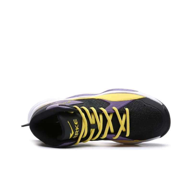 Erke Shock Absorbers With Slip Resistant Features Mid Top Basketball Shoes Men's Mauve-2
