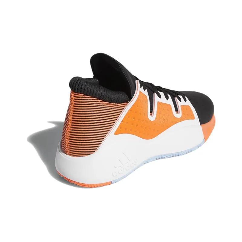Adidas PRO Vision Wear-Resistant Mid-Top Performance Basketball Shoes Men's Black Orange-3