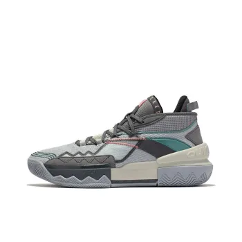 361° Burning Battle 2.0 Basketball Shoes Men Mid Top Cold Fog Gray/Shade 1 Gray/Blue
