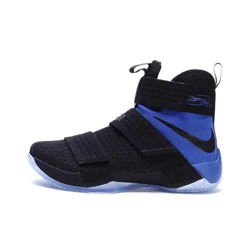 Nike Zoom Soldier 10 Basketball Shoes Men High-Top Black/Blue