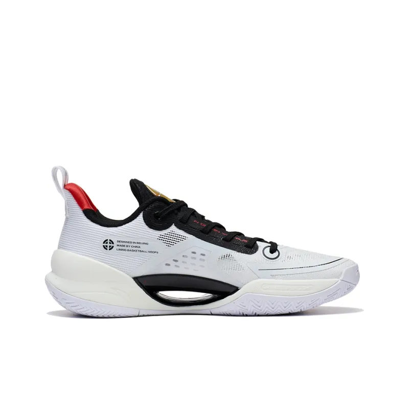 LINING Super Light V2 Basketball Shoes Men Low Top White/Black/Red-1