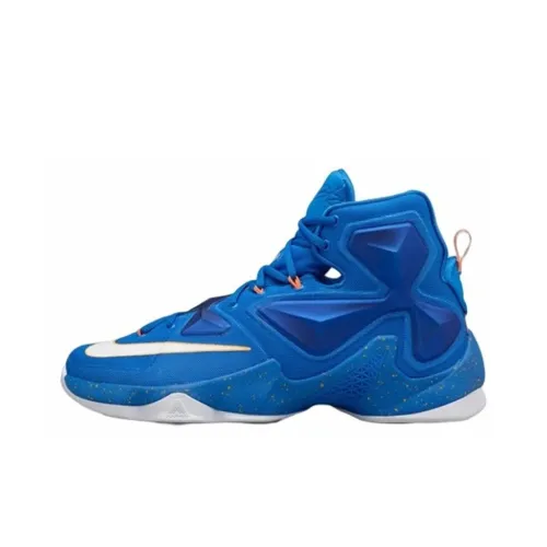 Nike Lebron 13 Basketball Shoes Men High-Top Blue/White/Orange/Laser Orange