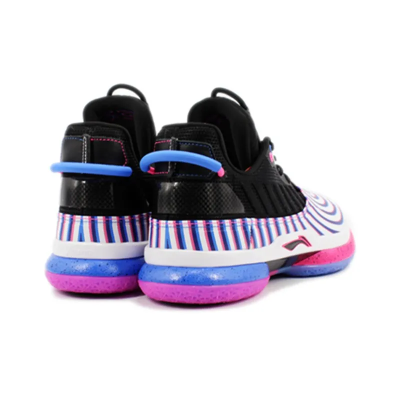 LiNing WOW 7 Way Of Wade 7 Cushioning Anti-Slip And Wear-Resistant Low-Top Basketball Shoes Black Purple White-3
