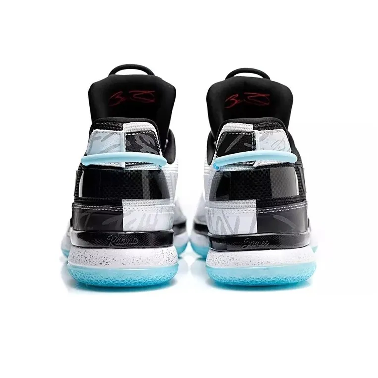LiNing WOW 7 Cushioning Anti-Slip And Wear-Resistant Low-Top Basketball Shoes Black White-4
