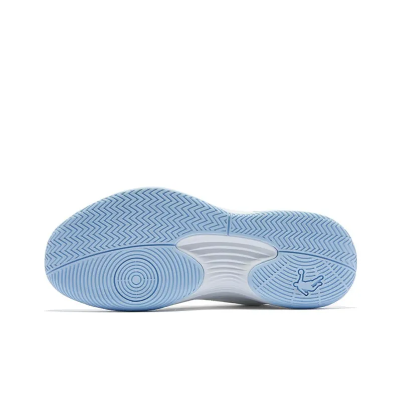QIAODAN Basketball Shoes Men Mid Top White Blue-5