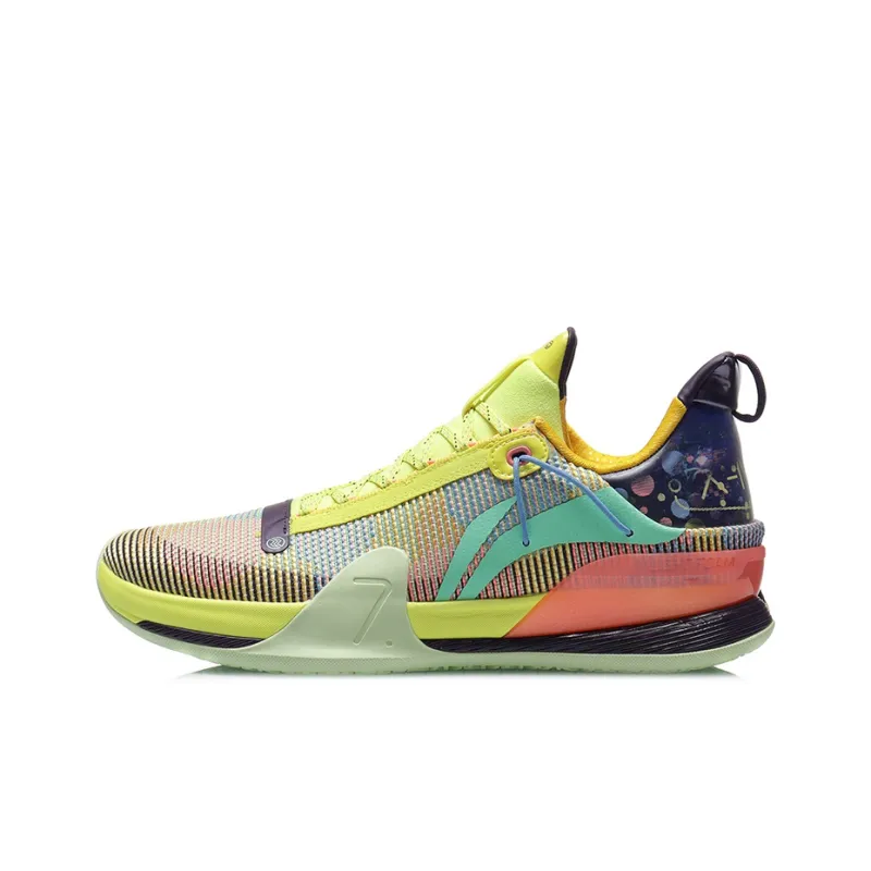 LiNing Blitz 7 Premium Premium Cushioning Anti-Slip And Wear-Resistant Support Low-Top Basketball Shoes Yellow Purple-0