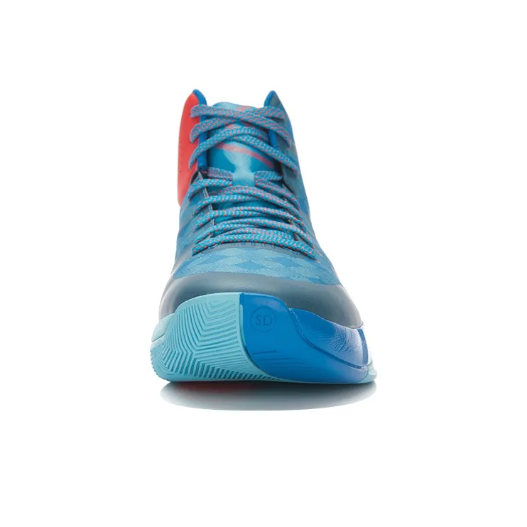 LINING Speed 3 Basketball Shoes Unisex High Top Blue/Red-3