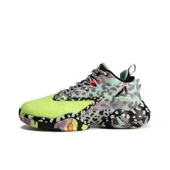 PEAK Basketball Shoes Men Mid Top Black Green