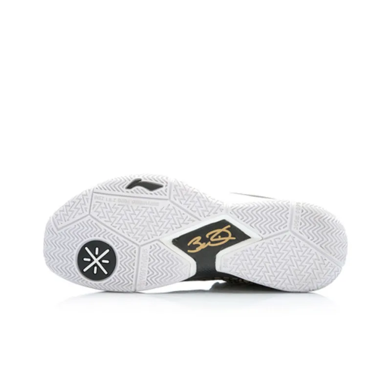 LiNing WOW 3 Non slip Lightweight Mid Top Basketball Shoes Men's Black Gold-4