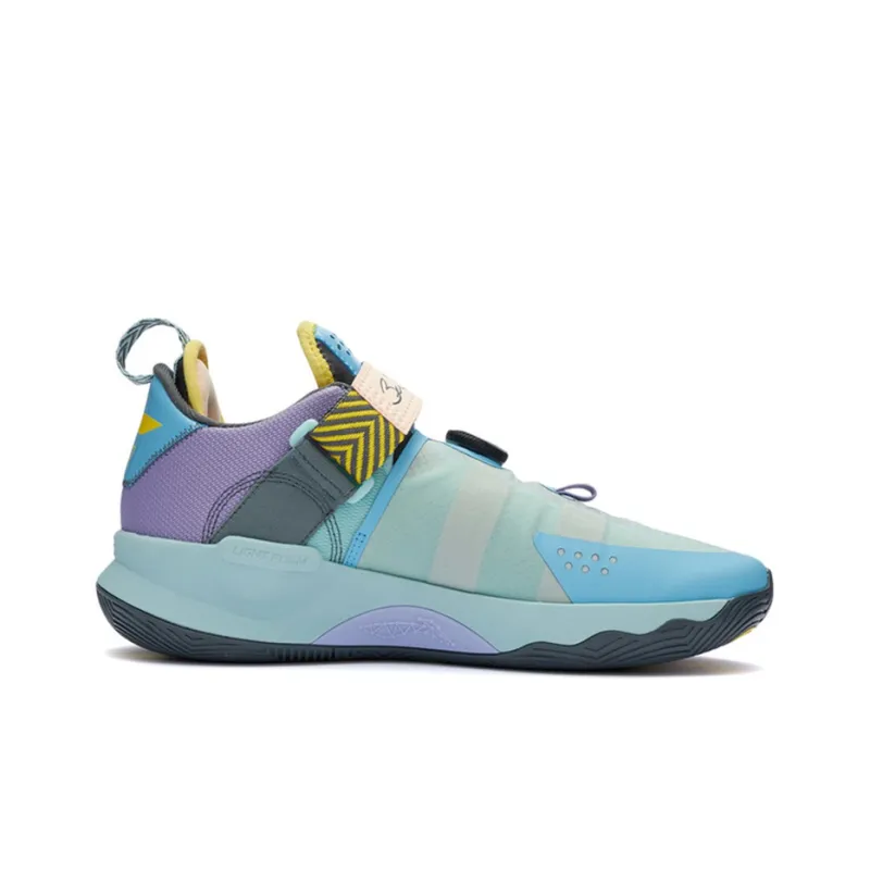 LINING Wade Fission 7 Basketball Shoes Men Low Top Eggshell Blue/Norway Blue/Light Blue Purple-1