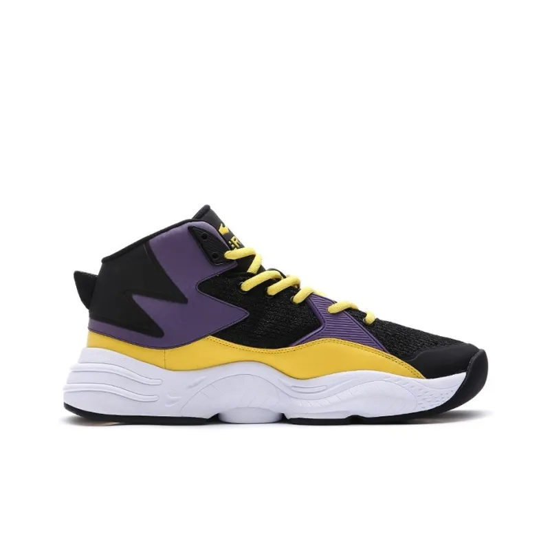 Erke Shock Absorbers With Slip Resistant Features Mid Top Basketball Shoes Men's Mauve-1
