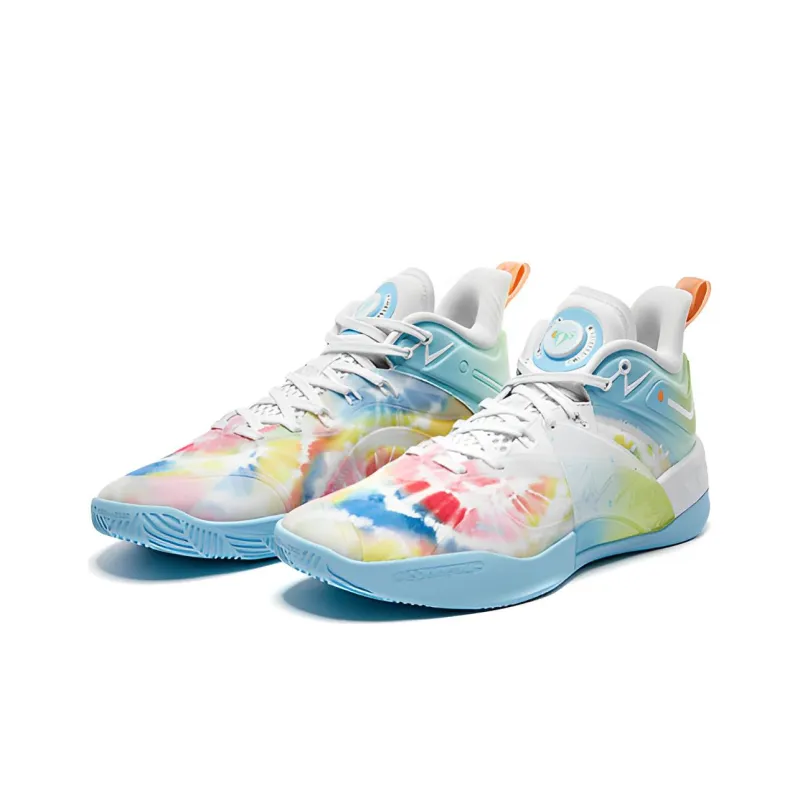 QIAODAN Fang Pro 2 Cushioning Anti Slip And Wear Resistant Mid Top Basketball Shoes Men's Blue White-2