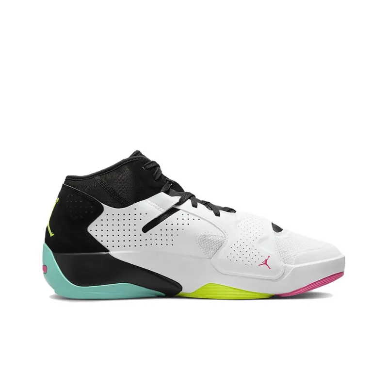 Jordan Zion 2 Cushioning, Slip Resistant, And Abrasion Resistant Low Top Basketball Shoes Men's White Black-1