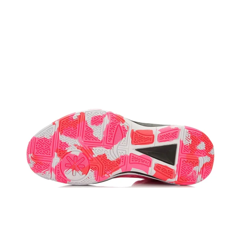LINING Basketball Shoes Unisex Mid Top Pink/Black-4