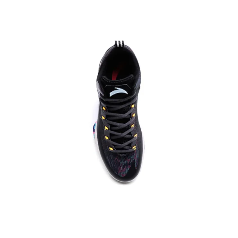 Anta Rhomboid Anti Slip Wear Resistant Low Top Basketball Shoes Men's Black Gray-3