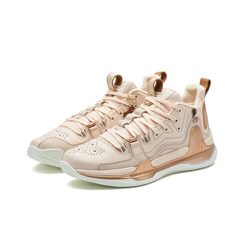 361° AG1 Pro Lu Anti-Slip Wear-Resistant Mid-Top Basketball Shoes Rose Gold-2