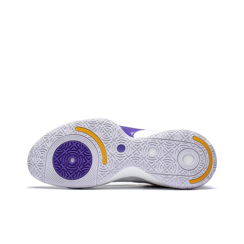 LiNing SONIC 10 Ultra Abrasion Resistant Breathable Mid Top Basketball Shoes Men's White Purple-6