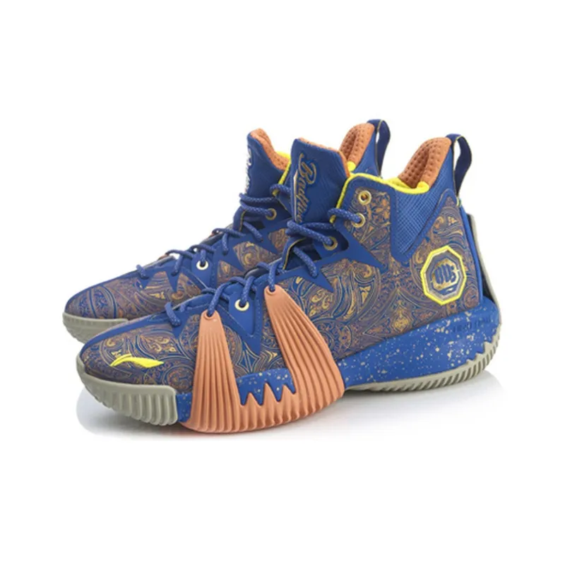 LiNing Badfive 1 Only Chu Has Talent. Cushioned Slip-Resistant Mid-Top Basketball Shoes Bright Royal Blue-2