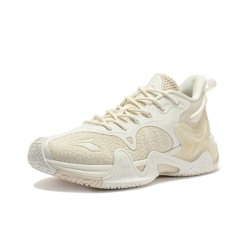 361° LAVA 2.0 Milk Cap Wear Resistant Slip Resistant Low Top Performance Basketball Shoes Men's Beige-1