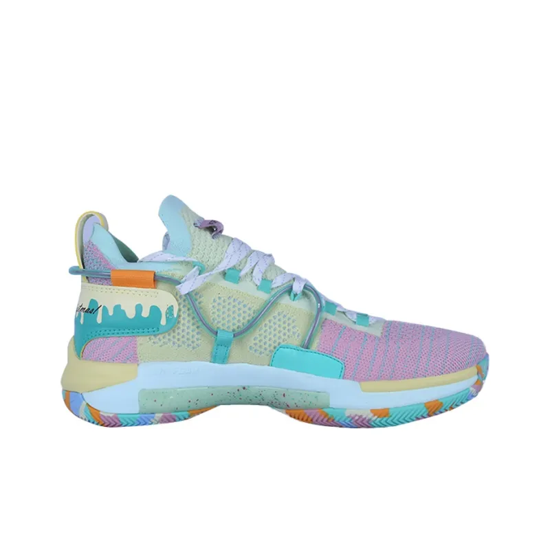 LiNing Speed 6 Cushioning Anti Slip And Wear Resistant High Top Basketball Shoes Men's Blue Pink PE Player Edition-1