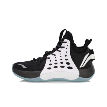 LiNing SONIC 7 Durable Breathable Mid Top Basketball Shoes Black White