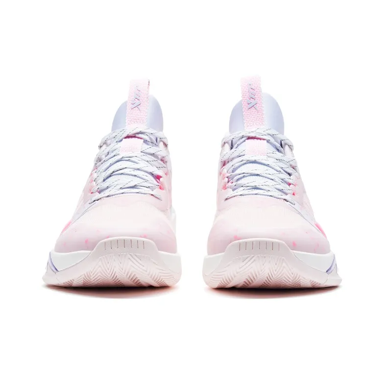 XTEP Light Feather 2 V2 Cushioned Slip-Resistant Low-Top Basketball Shoes Men's Pink White-3