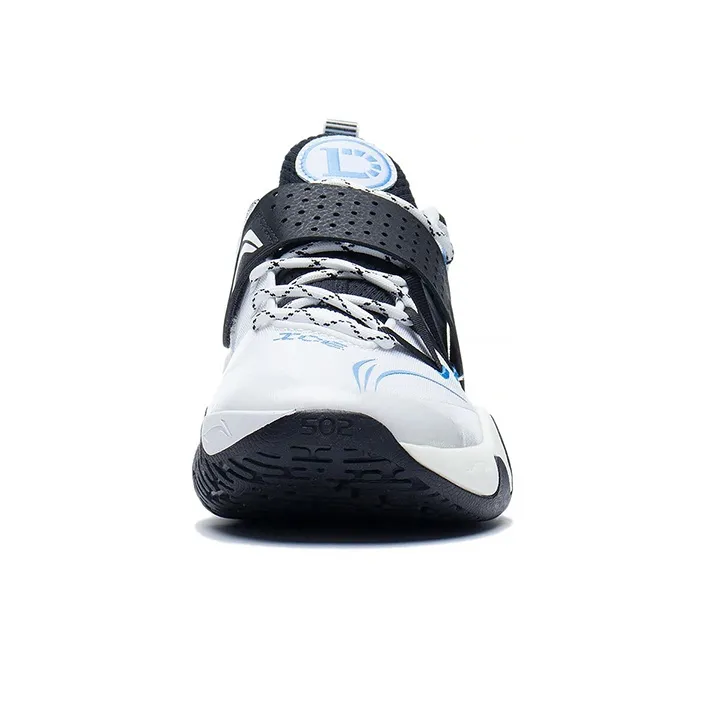 LiNing Coldblood Cushioning Anti-Slip And Wear-Resistant Low-Top Performance Basketball Shoes Gray Black Blue-3