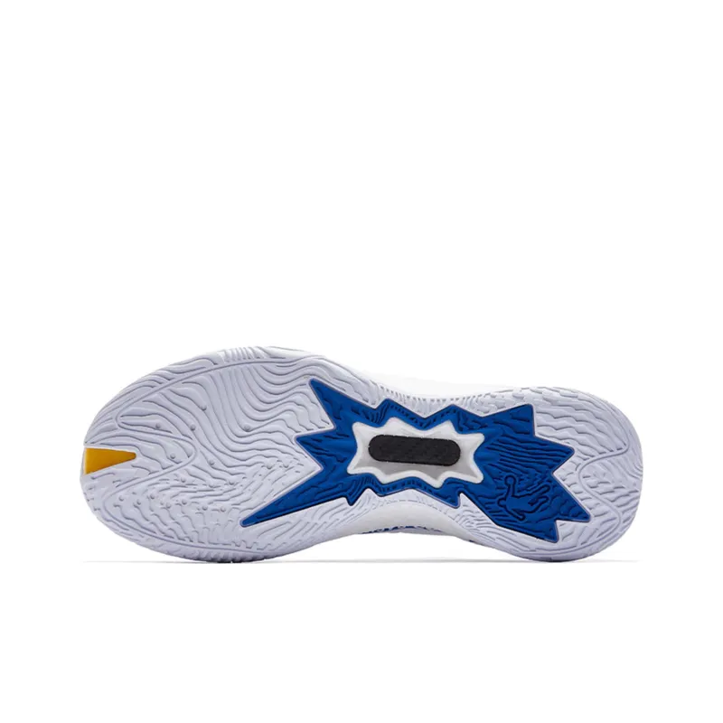QIAODAN Wind Blade 3PRO Anti Slip And Wear Resistant Lightweight Rebound Mid Top Basketball Shoes Men's White Blue-3