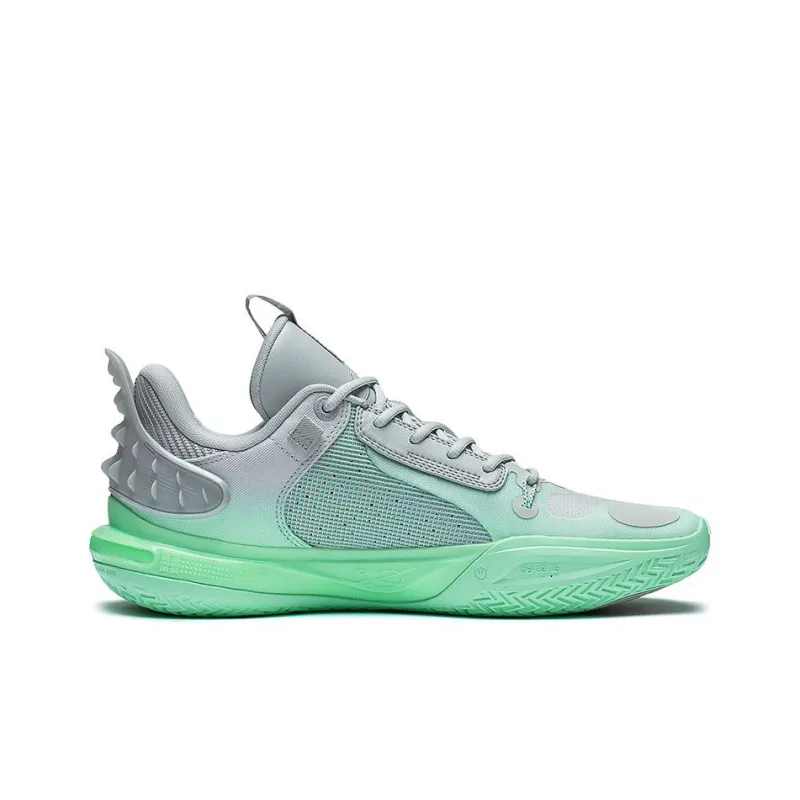 LiNing All City 11 Cushioning Anti Slip And Wear Resistant Low Top Basketball Shoes Men's Gray Green-1