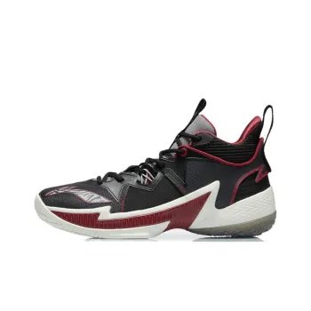 LiNing Zhengfeng Wear Resistant Slip Resistant Mid Top Performance Basketball Shoes Men's Black Red